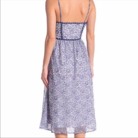 NSR Prairie WHITE & BLUE Floral LACE Tea Party MIDI DRESS - Picture 10 of 10